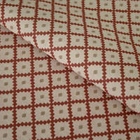 Декоративная ткань для подушек, ткань гобелен для покрывала, штор, скатерти Декор навио комп.ромб красный
