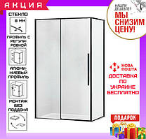 Душова кабіна прямокутна 120x80 см двері розсувні Eger A LANY 599-550 Black з піддоном