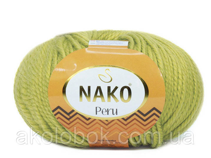 Турецька пряжа для в'язання NAKO Peru(перу) шерсть з альпака - 6824 салатовий