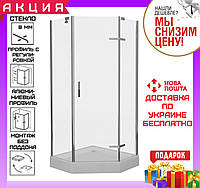 Пятиугольная душевая кабинка 100x100 см Eger Stefani 599-535-100/1 без душевого поддона