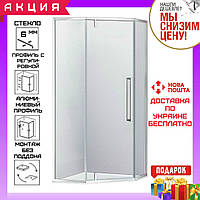 П'ятикутна душова кабіна 90x90 см двері двостулкові Eger A LANY 599-552 з піддоном