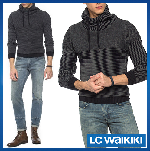 Сірий чоловічий светр LC Waikiki/ЛС Вайки з коміром-хомут