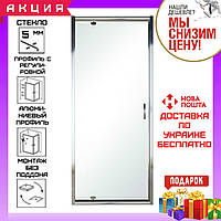 Душевая дверь в нишу 90 см распашная Eger 599-150-90(h) стекло прозрачное