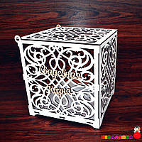 Сімейний Банк Весільна Скарбниця 23 см для Грошей Дерев'яна коробка скриня скарбничка на весілля Весільна скарбниця