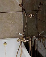 Золотой напольный смеситель для отдельно стоящей ванны Fiore Imperial 83OO5103+35PAPOO2