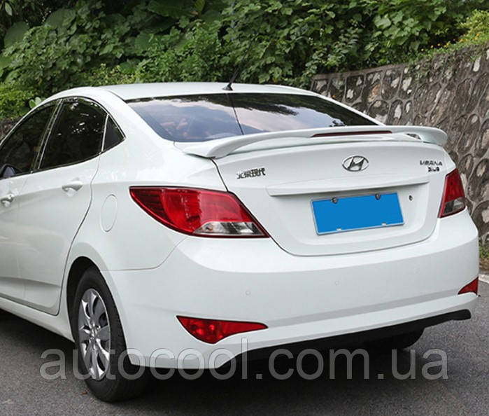Спойлер багажника високий Hyundai Accent/Solaris 2011-2016 р.в. ABS пластик, фото 1