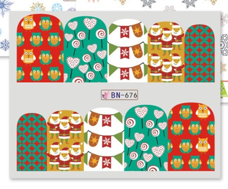 Новорічні наклейки на нігті BN-676, фото 1