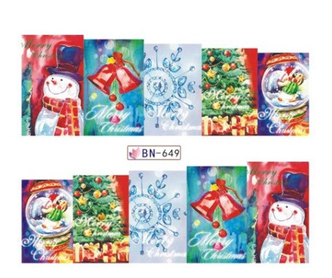 Новорічні наклейки на нігті BN-649, фото 1