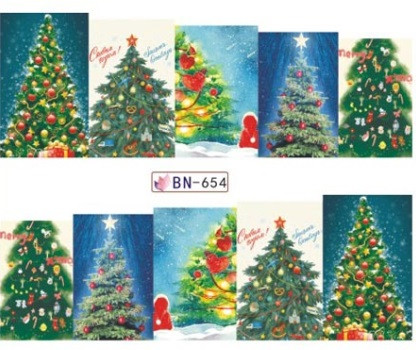 Новорічні наклейки на нігті BN-654, фото 1