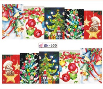 Новорічні наклейки на нігті BN-655, фото 1