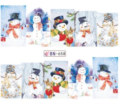 Новорічні наклейки на нігті BN-658, фото 1