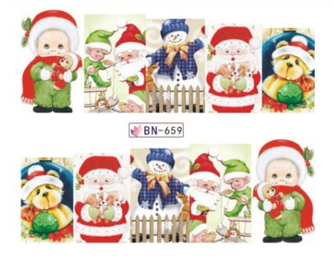 Новорічні наклейки на нігті BN-659, фото 1