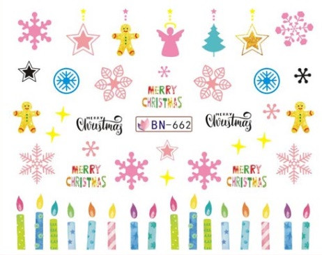 Новорічні наклейки на нігті BN-662, фото 1