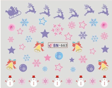 Новорічні наклейки на нігті BN-663, фото 1