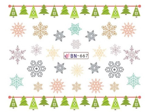 Новорічні наклейки на нігті BN-667, фото 1