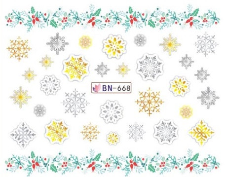 Новорічні наклейки на нігті BN-668, фото 1