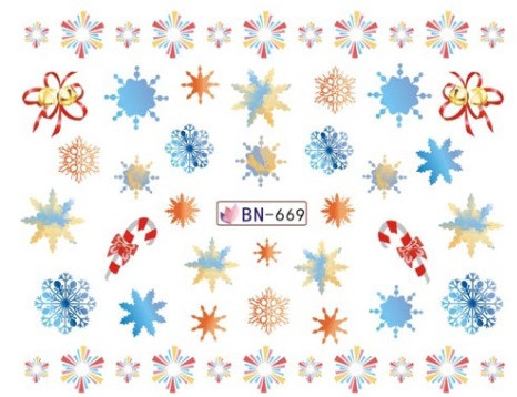 Новорічні наклейки на нігті BN-669, фото 1