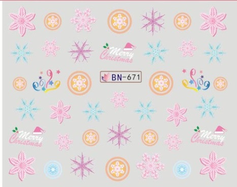 Новорічні наклейки на нігті BN-671, фото 1