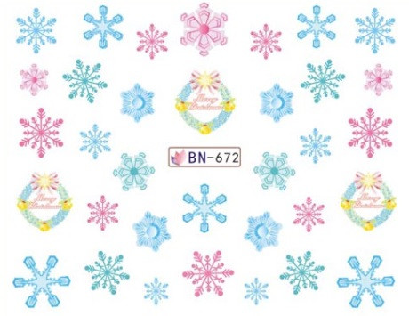 Новорічні наклейки на нігті BN-672, фото 1