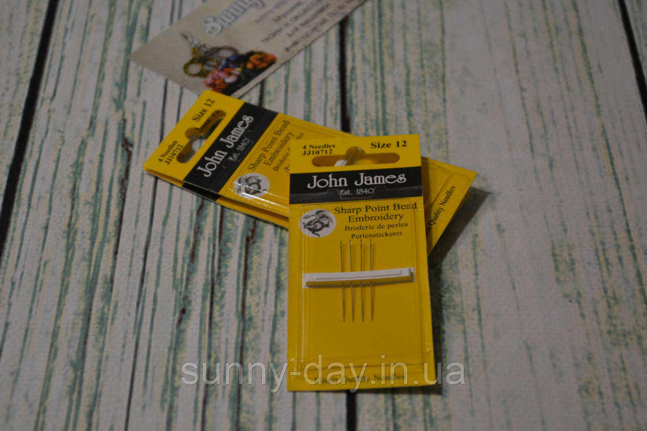 Голки для вишивання бісером John James No12, (укорочені), фото 1