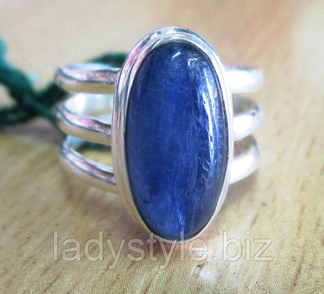 Серебряное кольцо с кианитом от студии LadyStyle.Biz купить оригинальное украшение кольцо перстень подарок натуральный танзанит