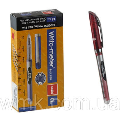 Ручки масляна Cello Writo-meter 10км червона 10км Cello Writo-meter CL8048, фото 3