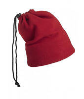 Стильный молодежный шарф-хомут на утяжках красного цвета
