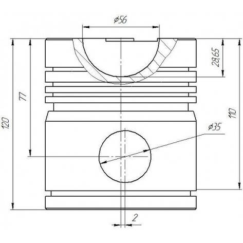 Поршень Д 144, Д-21 (5 канавок) трактори Т-40, Т-25, Т-16, фото 2
