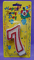 Свічка цифра на торт "7" Happy Day