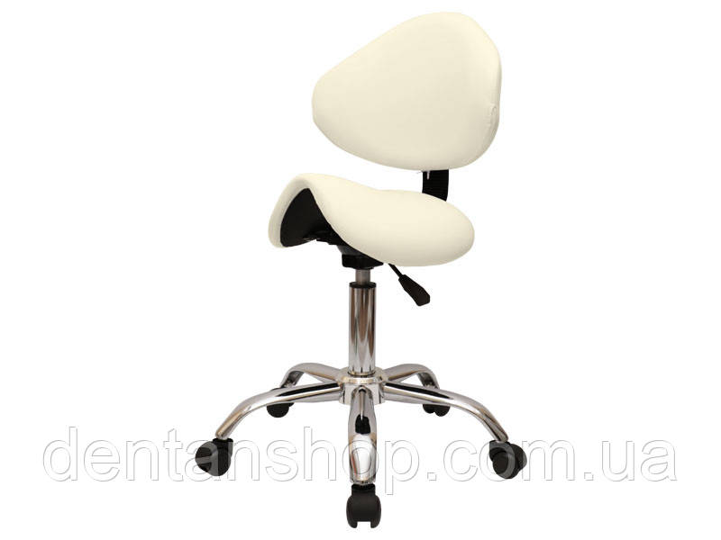 Стілець-сідло для майстра з 1-м регулювальним механізмом Бежевий мод 854-А { H 42-56см }, фото 1