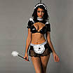 Сексуальний жіночий костюм покоївки S/M для рольових ігор еротичний Спокусливий комплект, фото 3