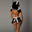 Сексуальний жіночий костюм покоївки S/M для рольових ігор еротичний Спокусливий комплект, фото 5
