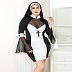Сексуальний жіночий костюм неслухняної черниці XL/XXL для рольових ігор еротичний Спокусливий комплект, фото 2