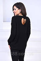 Жіночий черній пуловер з вирізом на спинці Solar