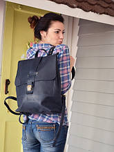 Рюкзак чоловічий міської ручної роботи "Sampo" з натуральної шкіри Crazy Horse Синій