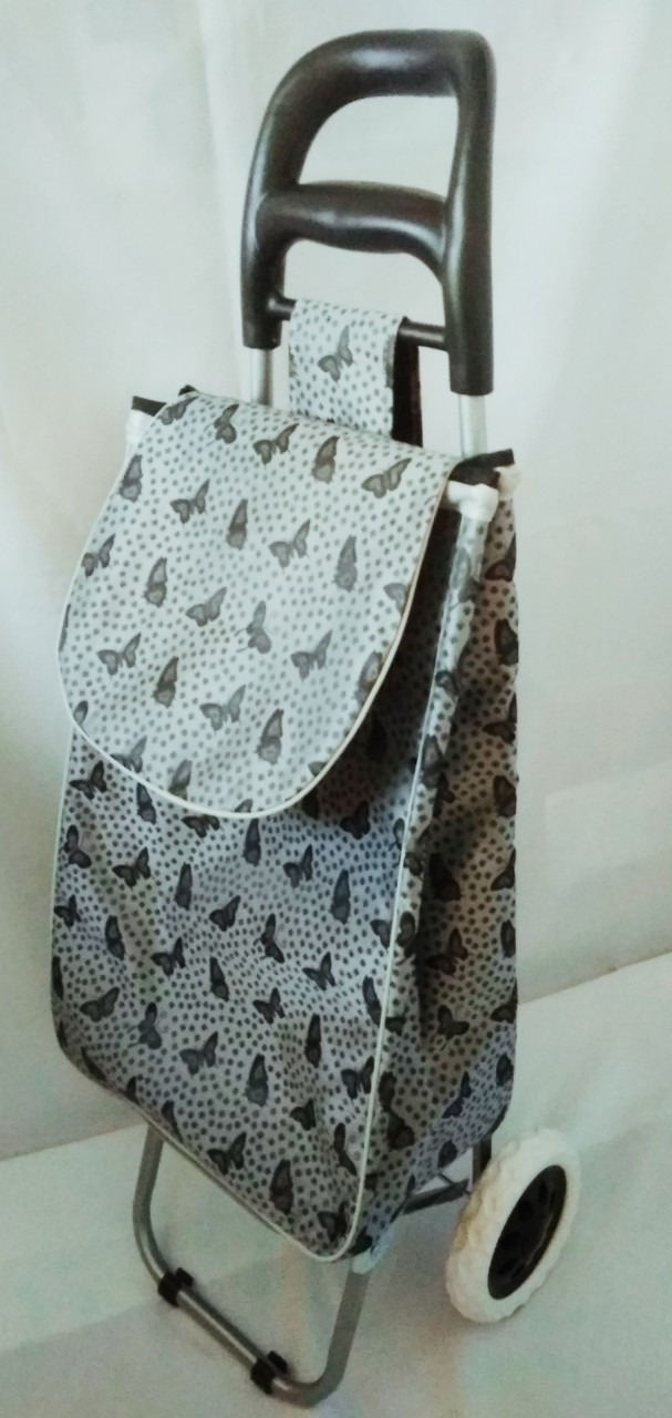 Сумка-візок з принтом "Метелики" господарська на коліщатках, фото 1