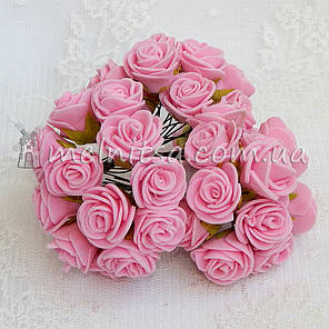 Букет трояндочок з фоамірану, 1,5-2 см, рожевий, фото 2