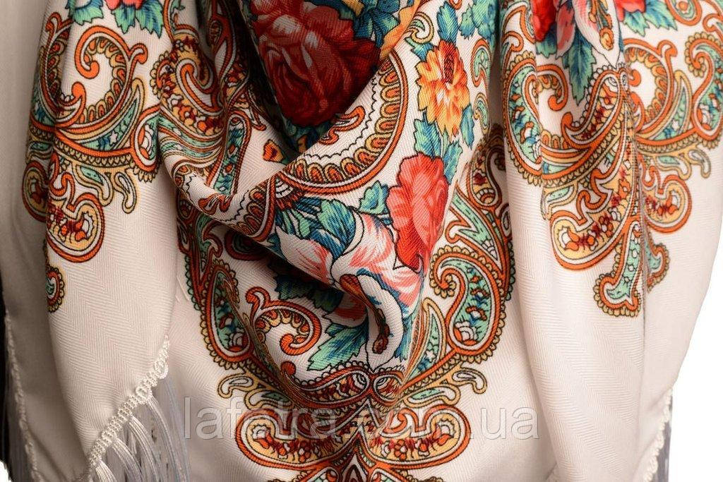 Купить Украинский Платок Белый С Бахромой. Платки Народные, цена 455 ...