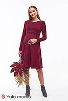 Женственное платье для беременных и кормящих OLIVIA DR-39.032, бордовое, размер 44