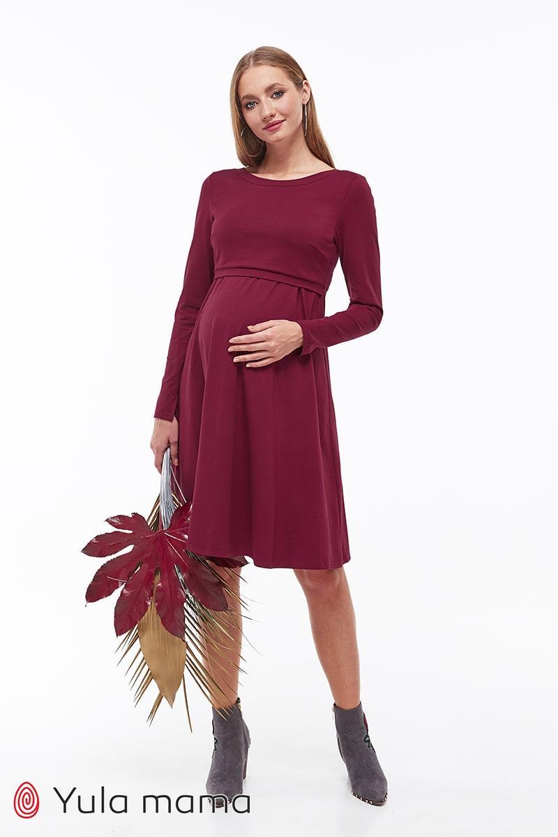 Жіночна сукня для вагітних і годування OLIVIA DR-39.032, бордова