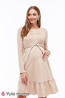 Красивое платье для беременных и кормящих MICHELLE DR-39.092, бежевое, размер 50