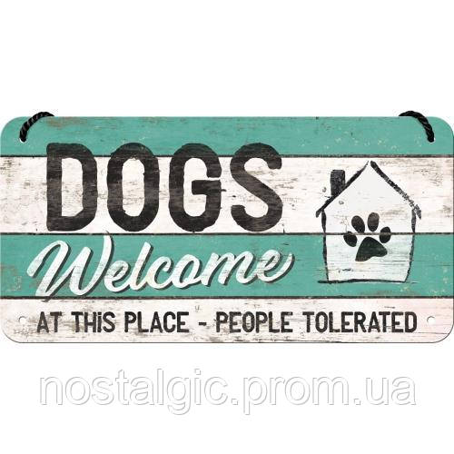 Вивіска на шнурку Ностальгічне-Art Dogs Welcome (28015)