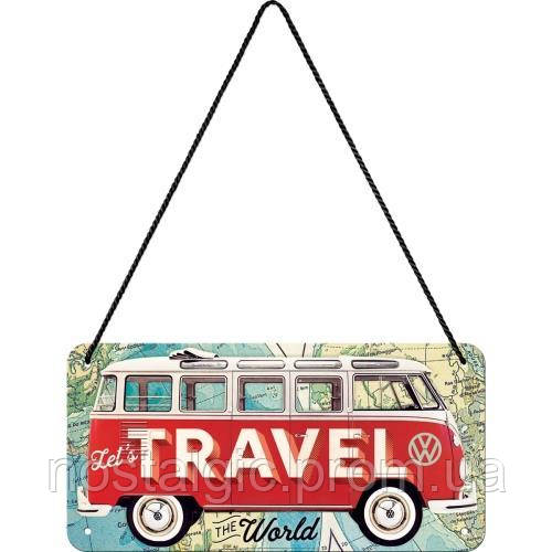 Вивіска на шнурку Ностальгічне-Art VW Bulli-Lets Travel (28035)