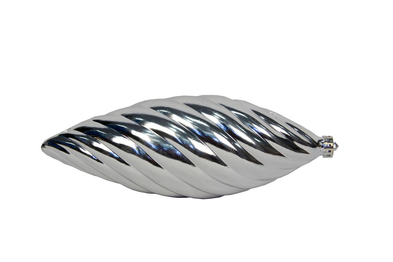 Велика ялинкова іграшка - бурулька, 30 см, пластик, сріблястий (890483), фото 1