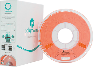 Пластик в котушці PolySmooth Polymaker,1,75 мм, 0.75 кг оранжевий