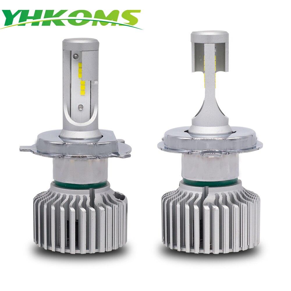 Комплект LED ламп YHKOMS H4 80W 9000LM ДО 12V з регулюванням кольори: блакитний\білий\жовтий 3000K\4300K\6000K