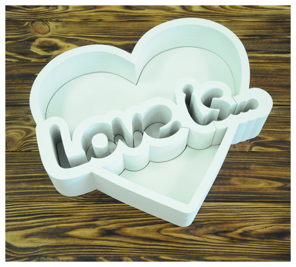 Пенобокс для квітів - Love is 39,5*34*10 ( фарбована біла)