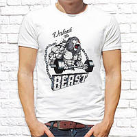 Чоловіча футболка зі спортивним принтом "Лев Beast" Push IT