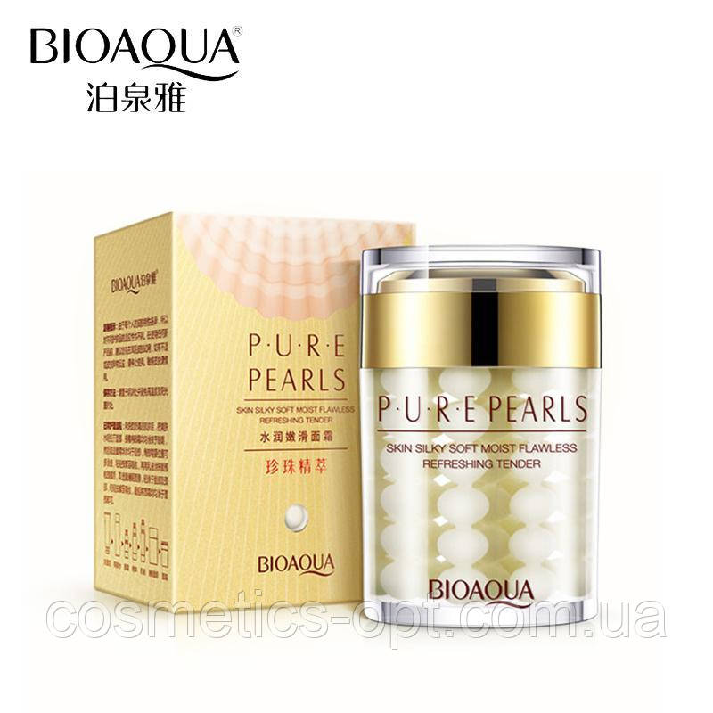 Зволожувальний крем для обличчя з натуральною перловою пудрою Bioaqua Pure Pearls Cream, 60 г