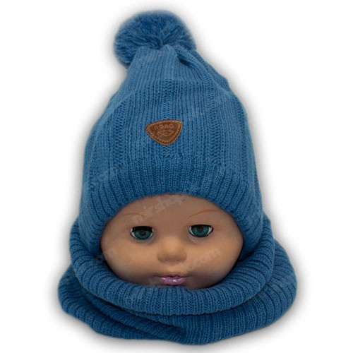 Детский комплект - шапка и шарф для мальчика